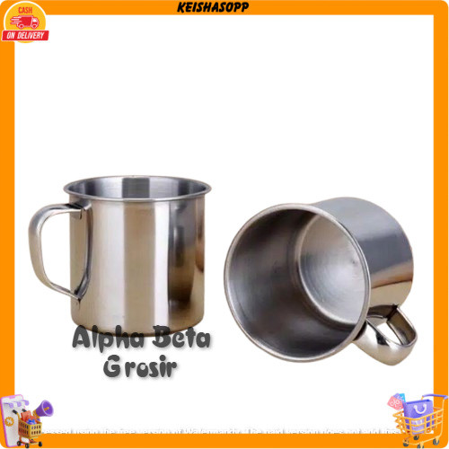 MUG GELAS KOPI MURAH / MUG GELAS KOPI STAINLESS / CANGKIR KOPI STAINLESS KSP