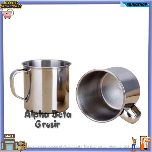 MUG GELAS KOPI MURAH / MUG GELAS KOPI STAINLESS / CANGKIR KOPI STAINLESS KKS