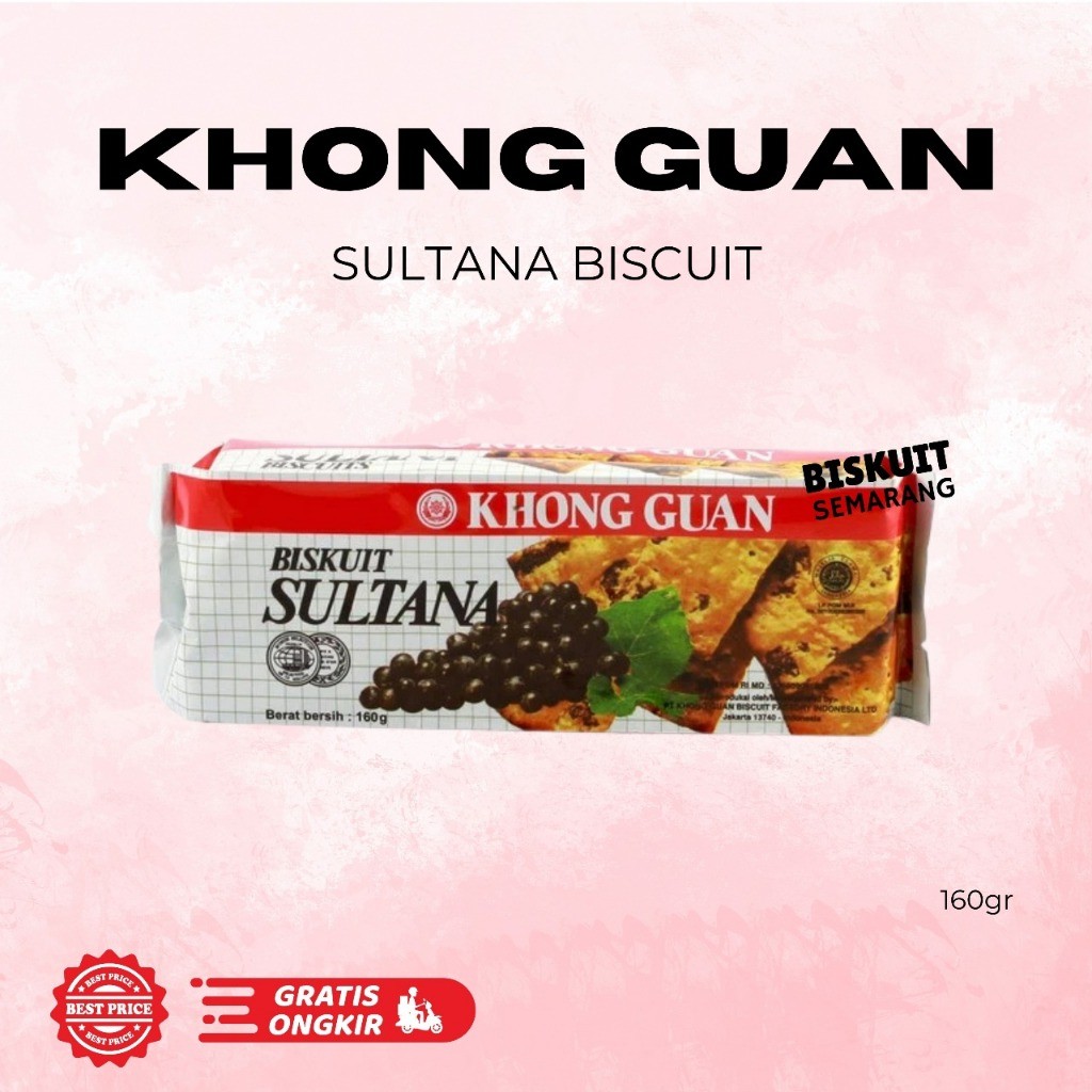 Sultana Khong Guan Sultana Biscuit 160 grams Biskuit dengan Kismis Untuk Hadiah Walens Sultana