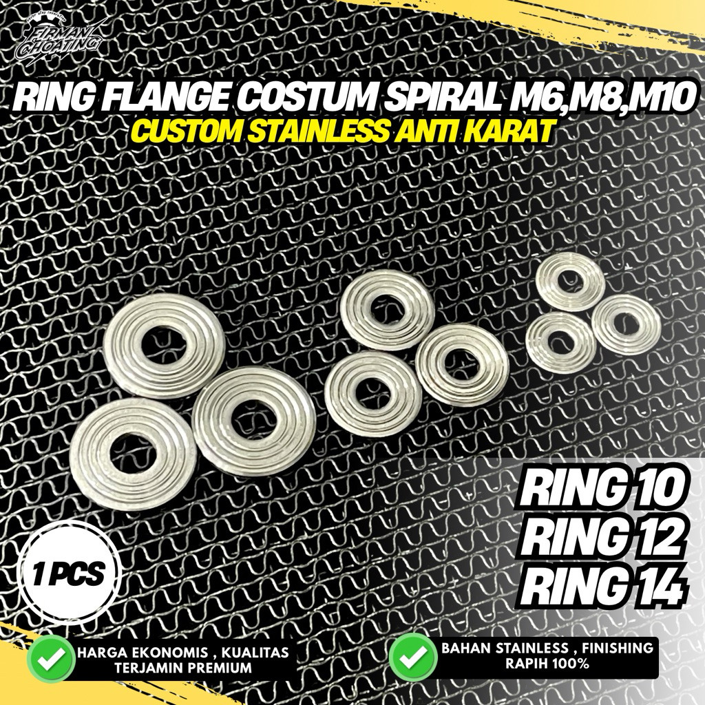 RING FLANGE CUSTOM STAINLESS SPIRAL ANTI KARAT UNIVERSAL (1pcs)