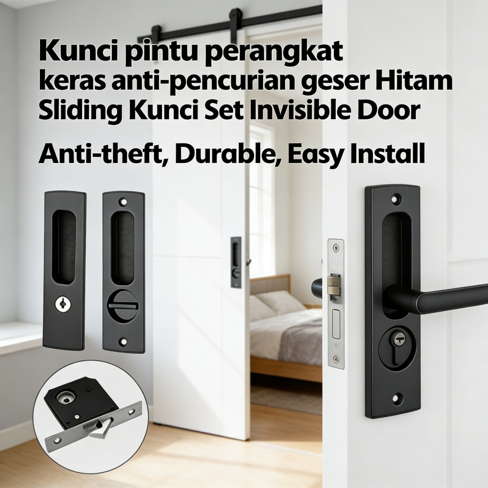 pintu kamar mandi dan balkon geser kunci kabinet interior kayu tersembunyi Kunci pintu geser