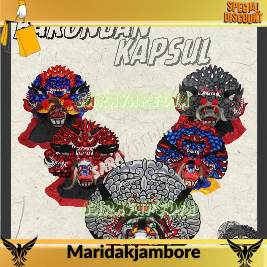 anak-anak hobby Barongan Kapsul Bahan Kayu Mainan Anak Budaya Tradisional Free Kemul IDS Mj barongan