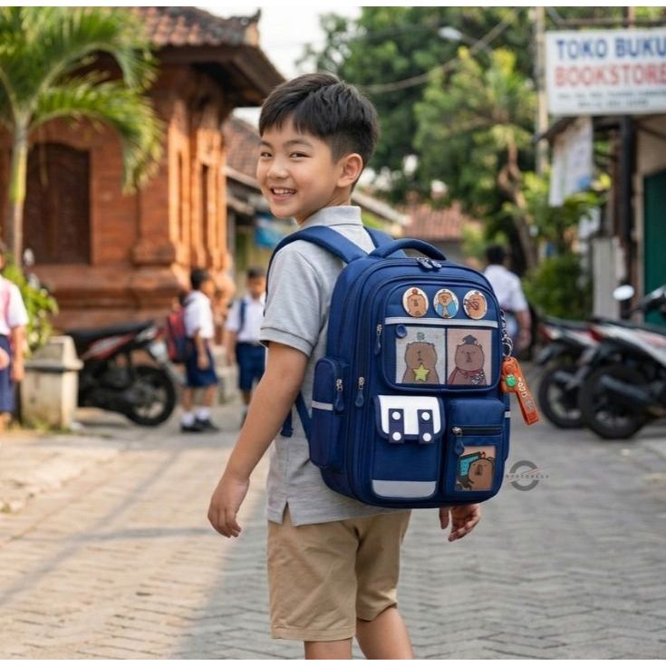 Tas Anak Sekolah TK SD Tas Ransel Tas Punggung Sekolah Anak Lucu Anti Air Free Gantungan