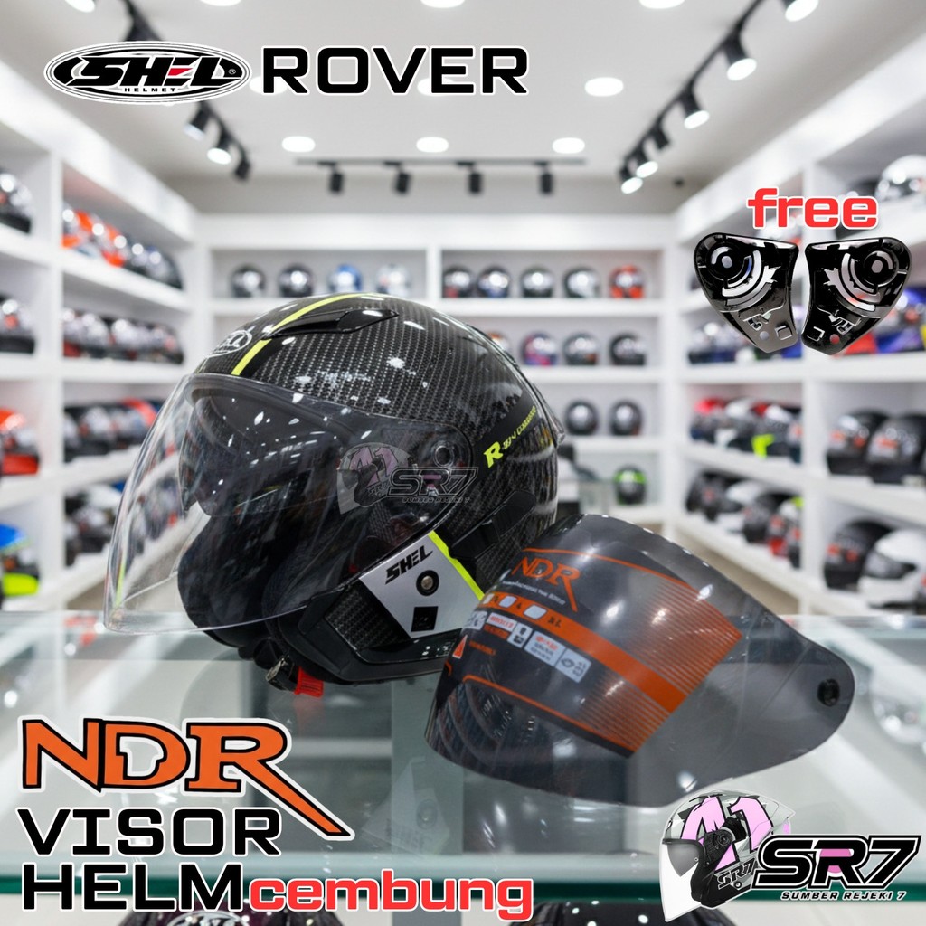 Kaca Helm SHELL ROVER R-814 Visor Helmet CEMBUNG venom open ganteng NDR iridium free rachet murah