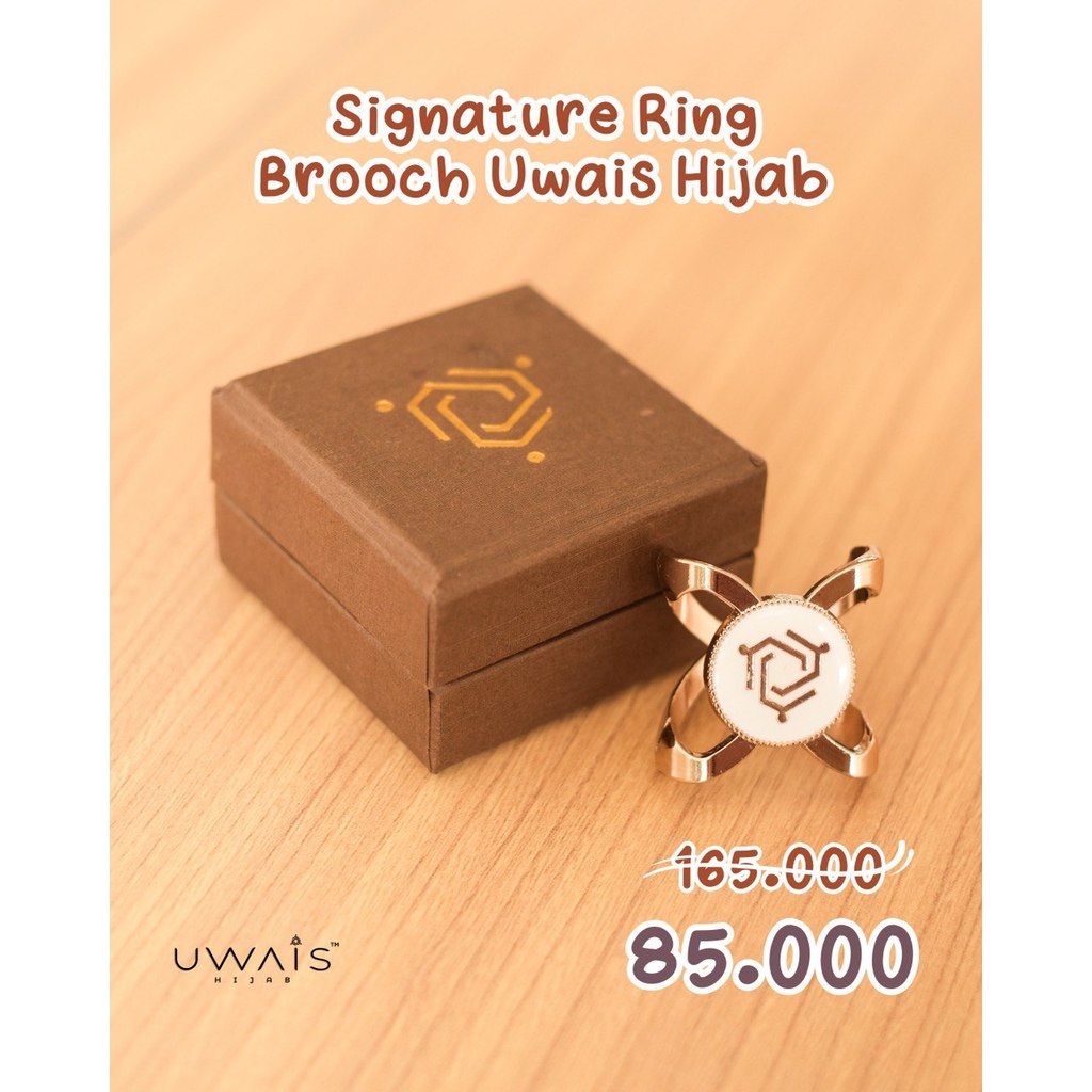 Signature Ring Brooch Uwais Hijab Free Exlusive Box Bros (Selama Persediaan Box ada)