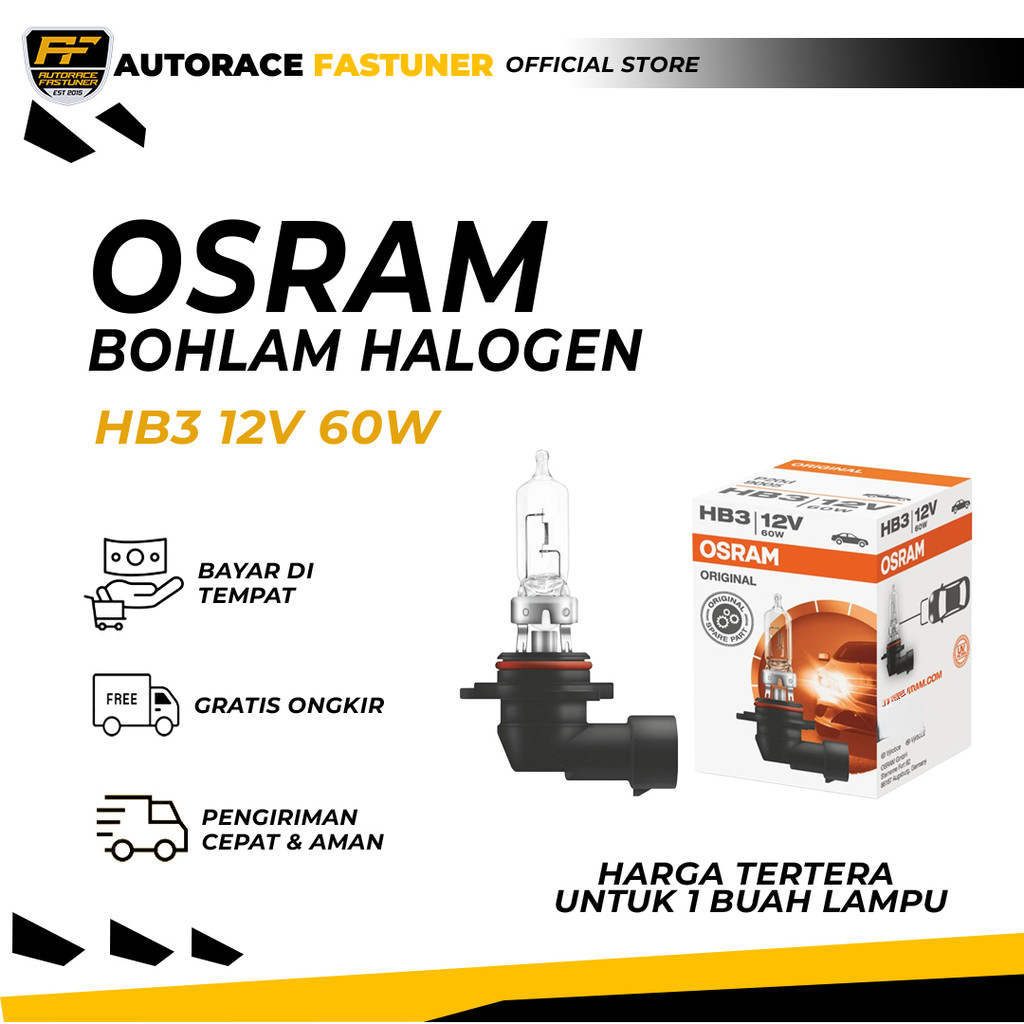 OSRAM Bohlam Halogen HB3 12V 60W - Original Std 9005