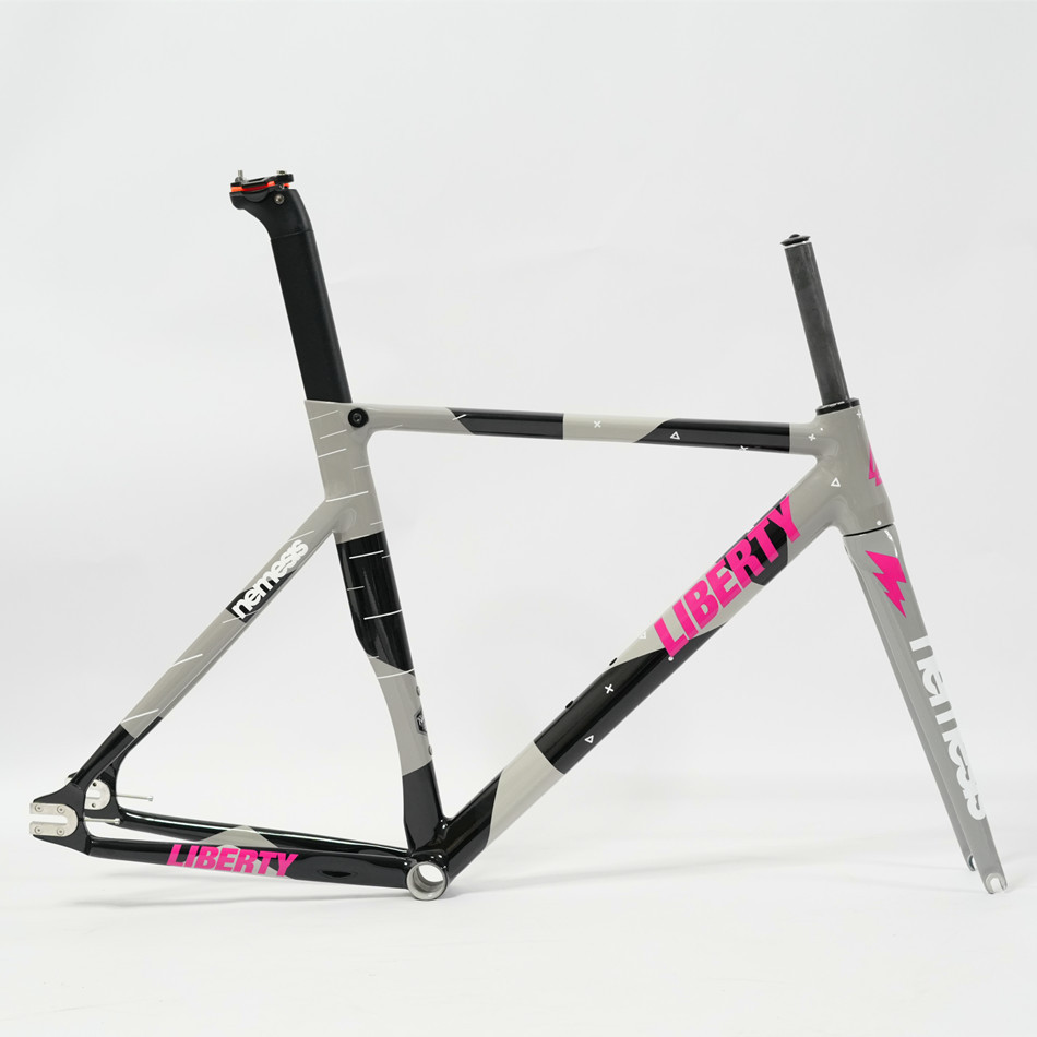 Fixed Gear Bike Frameset, 700C Aluminum Fixie Frame, Carbon Fork, Track, Single Speed Bike Frames, H
