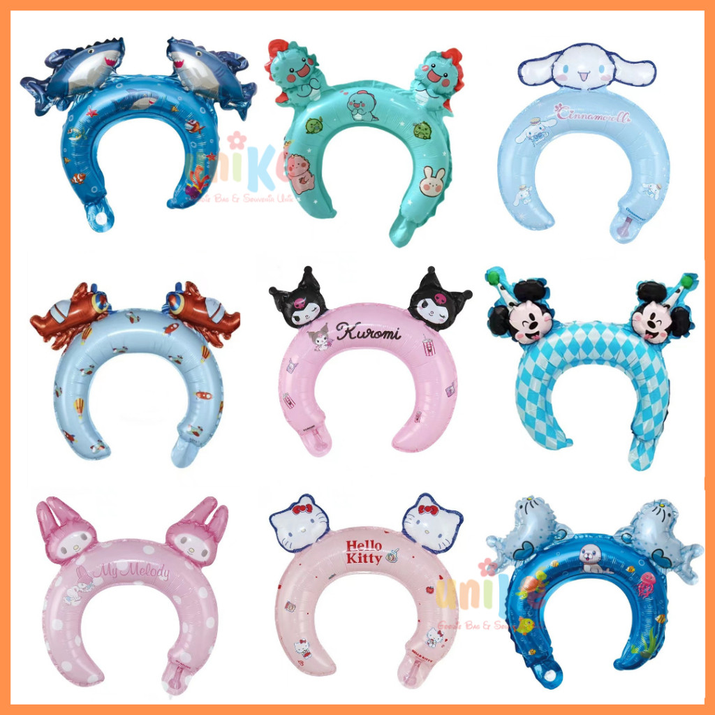 Bando Balon Karakter Ulang Tahun Anak Topi Perlengkapan Pesta Ultah Balon Foil Animal