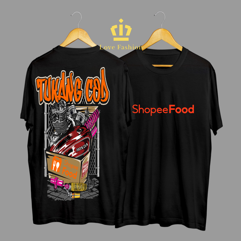 Kaos Tshirt Baju Distro Tukang COD ShopeeFood Kurir Ekspedisi Makanan Premium Terbaru