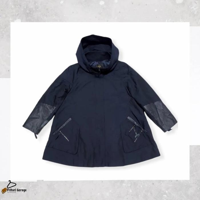 Windbreaker Parka Jacket Cewek Shoma Italy Leather Navy Color Vintage