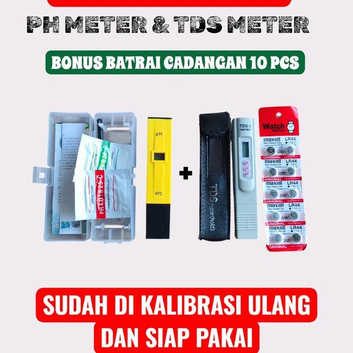 Hot Produk PAKET ALAT UKUR AIR PH METER & TDS METER ALAT UKUR HIDROPONIK ALAT UKUR AIR MINUM SUDAH D