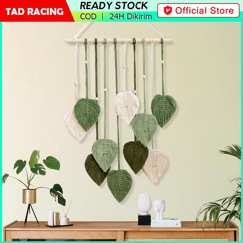 MACRAME DAUN AESTHETIC GANTUNG-Dekorasi Dinding Macrame Daun Aesthetic Hiasan Kamar Tidur Wanita Min