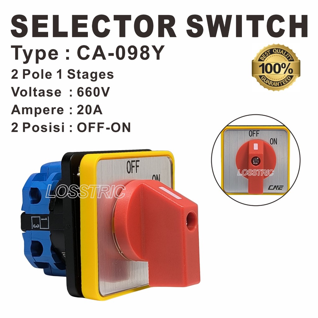 Selector Switch 2 Pole 1 Stages (OFF-ON) / CA-098Y