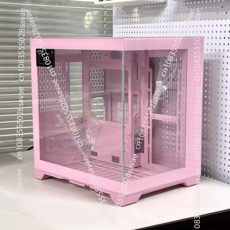 MINI Pillarless Pink Anime Custom Case for MATX Motherboard with 240mm Liquid Cooling, Single Case w