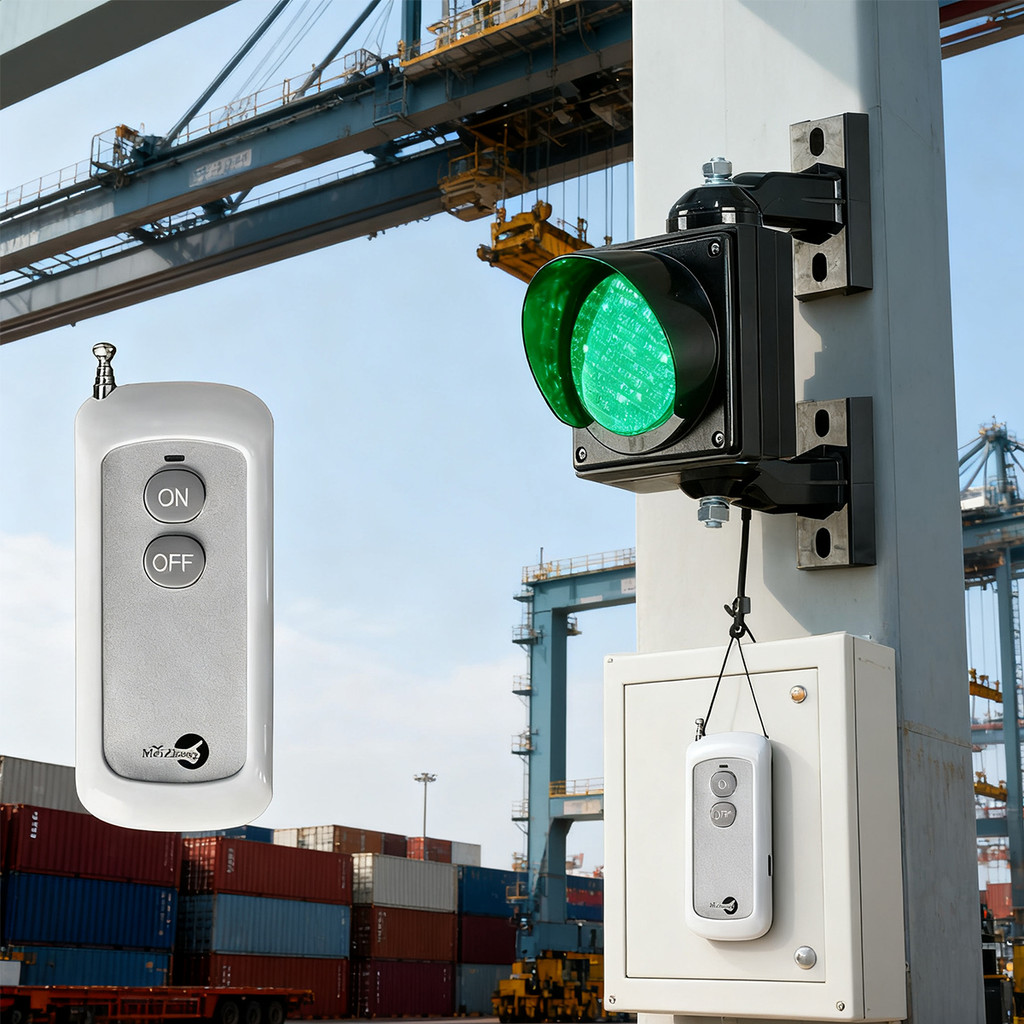 Traffic Light/Garage Light with Green Lamp: Wireless Remote Control, Waterproof & Heat - Resistant f