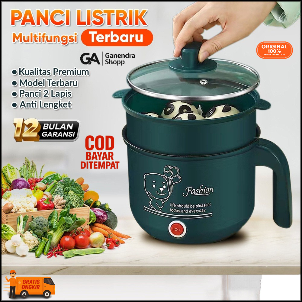 Panci Listrik Elektrik Cooker Stainless Steel Teflon Cooking Pot rice cooker mini