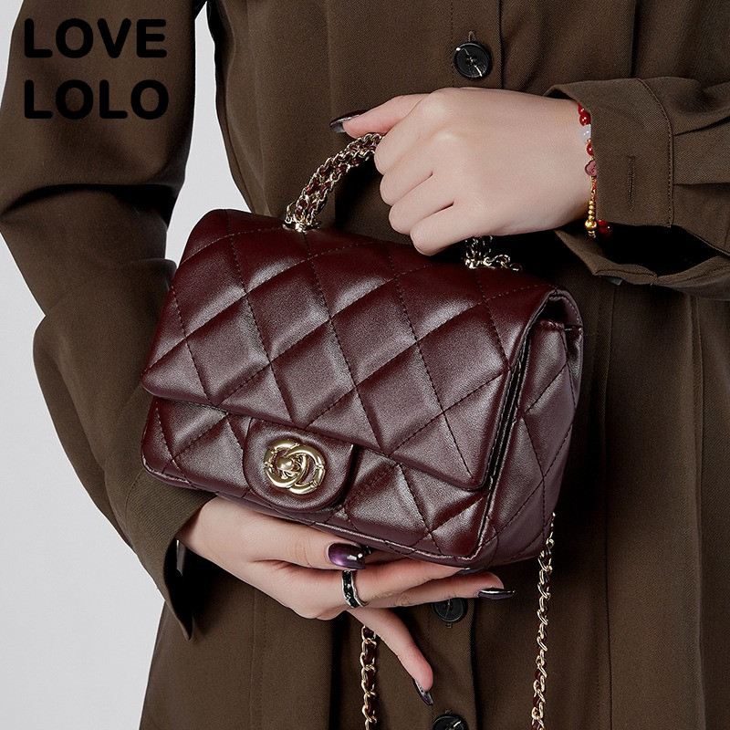 Paris-Inspired Quilted Top-Handle Handbag Women's Chain Strap Shoulder Purse Luxury Designer Crossbo