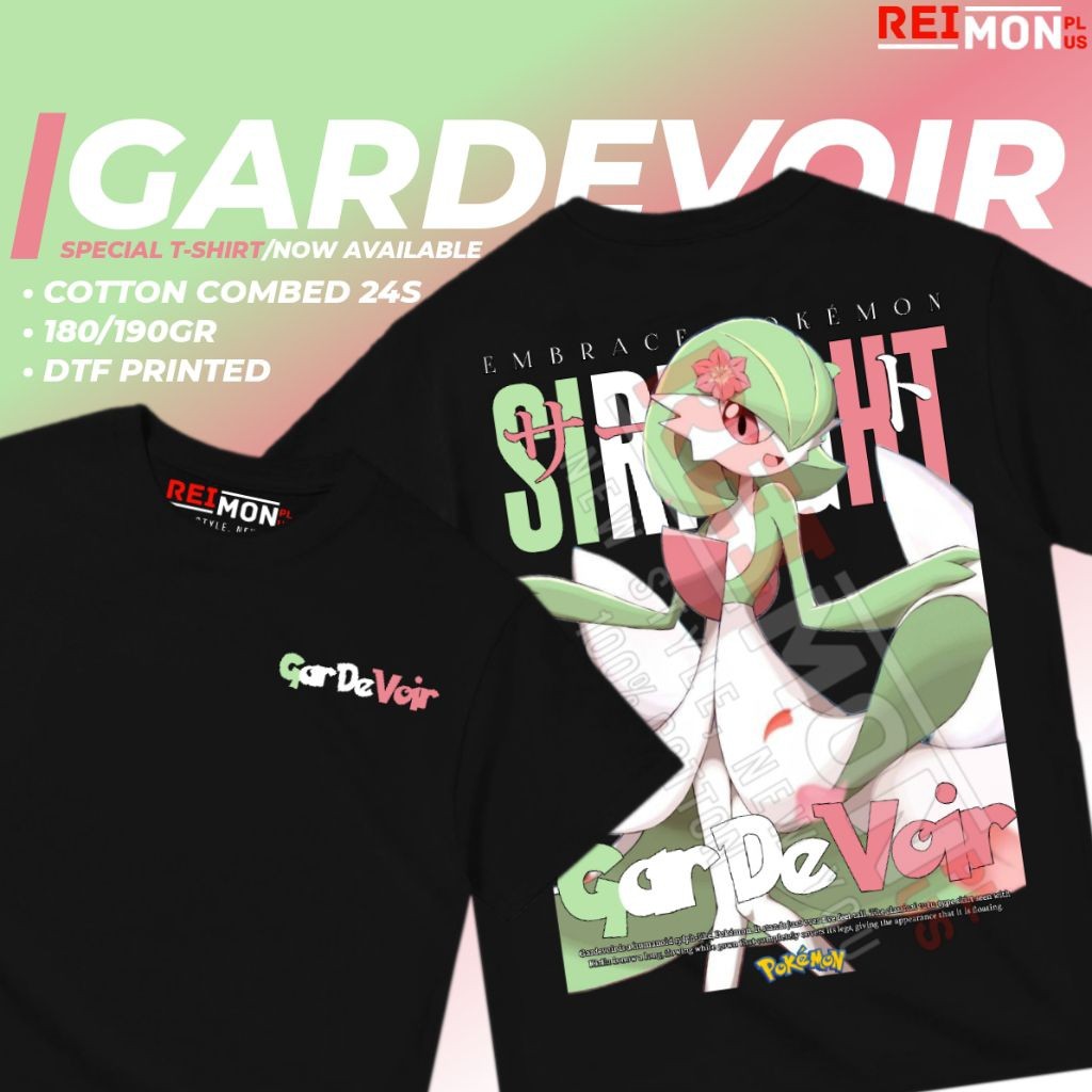 T-Shirt / Kaos Baju Anime Game Gardevoir Pokemon d1