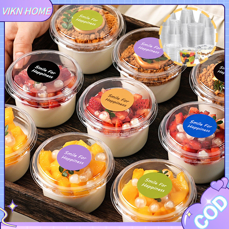 50PCS Jelly Puding Dessert Cup Gelas Cangkir Puding Cup Pudding Puyo Mika Tempat Silky Puding Premiu