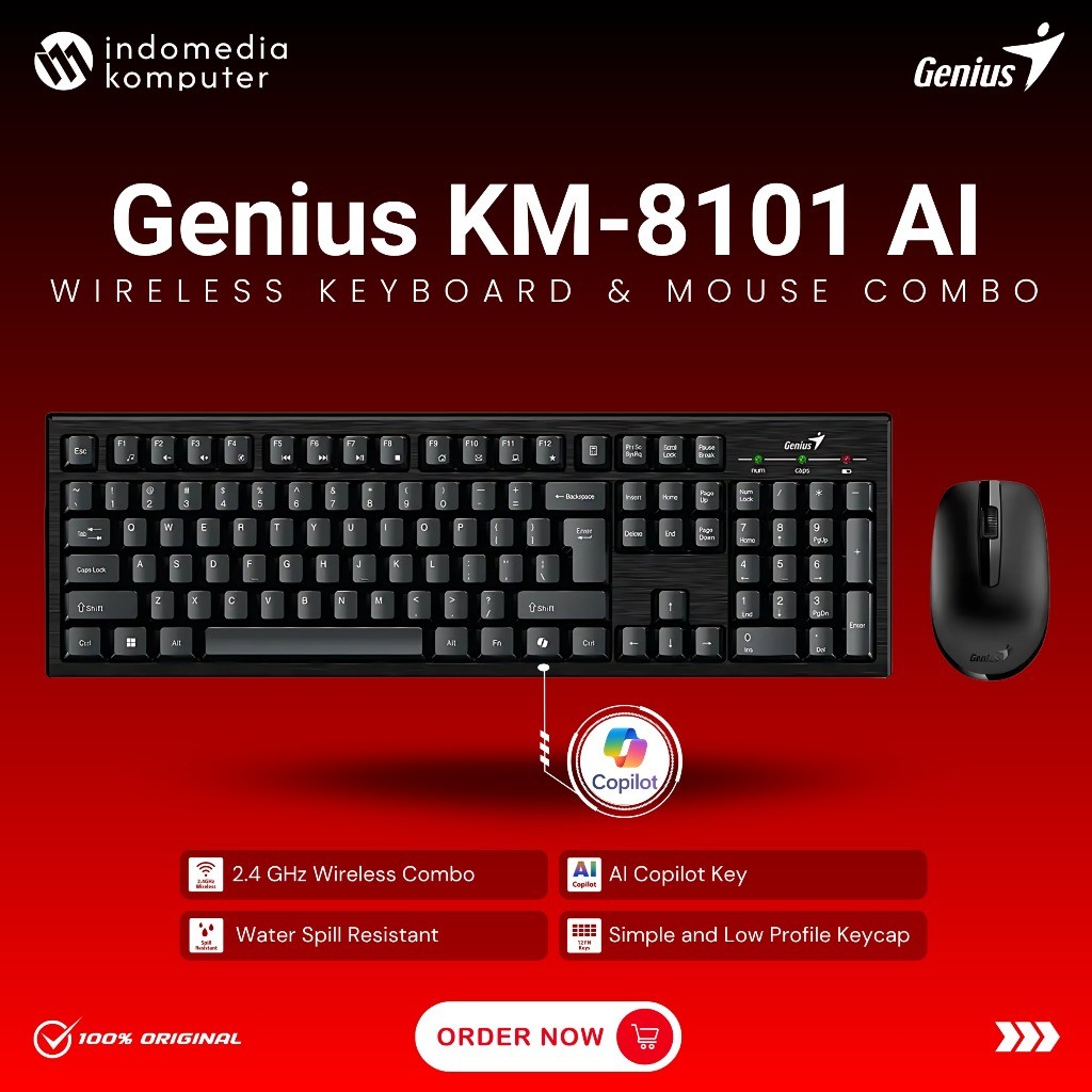 KEYBOARD MOUSE GENIUS KM 8101 AI WIRELESS KEYBOARD MOUSE GENIUS KM 8101 AI WIRELESS KEYBOARD MOUSE G
