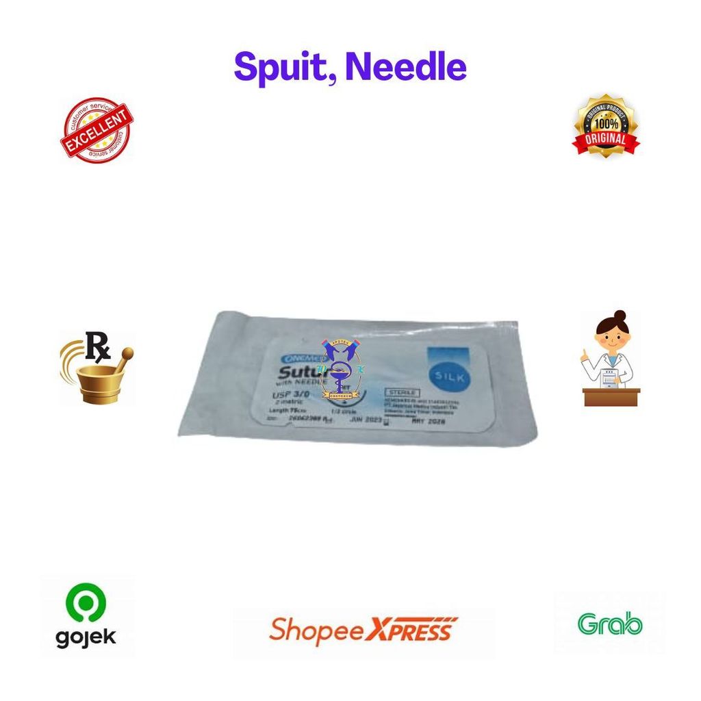 ONEMED SUTURE WITH NEEDLE (SILK) 3/0 (Bgv)