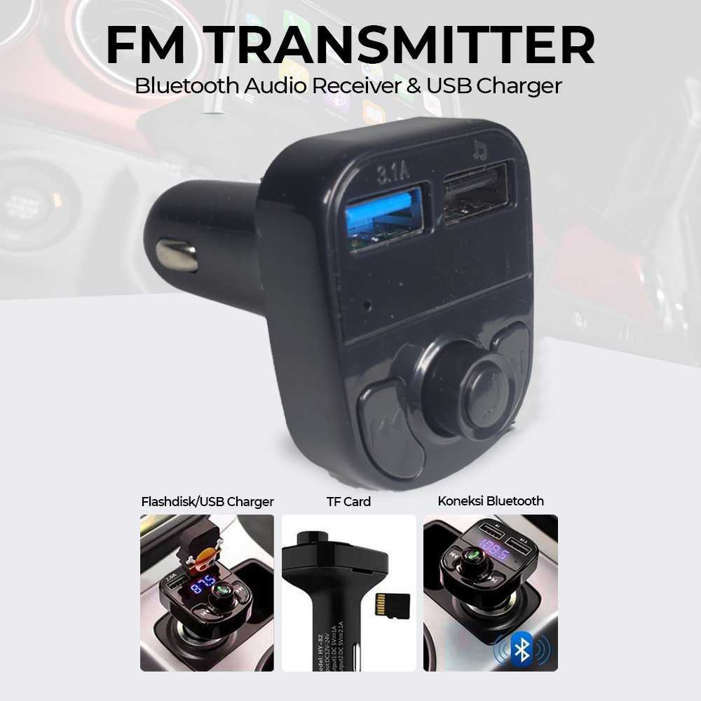(100% ORI) JINSERTA Bluetooth Audio Receiver FM Transmitter USB Charger - X8