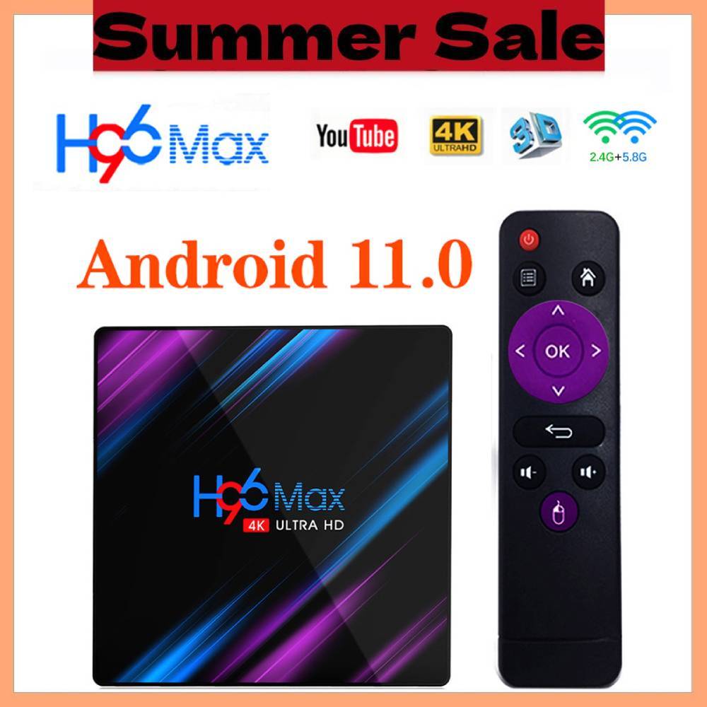 Smart TV Box Android 11.0 RK3318 H96 MAX Mea Player 4GB RAM 64GB ROM 4K WiFi Android 11 10 H96MAX TV