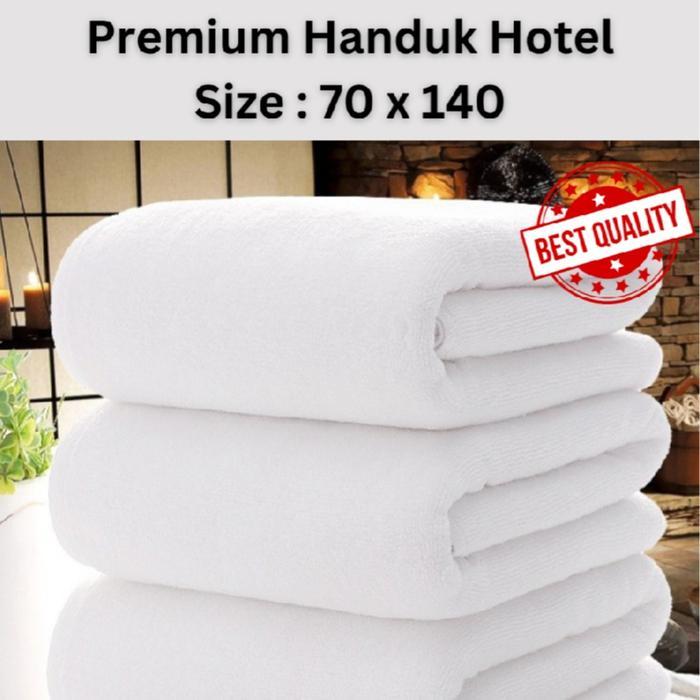 [Handuk Mandi Hotel] - HANDUK HOTEL PUTIH PREMIUM QUALITY 140x70 handuk  murah Bulu Pria