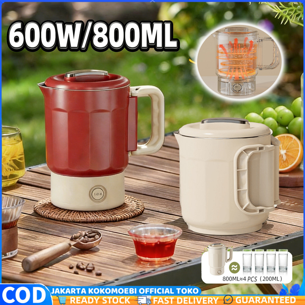 Listrik Lipat Portable Multifungsi Teko Stainless Otomatis Travel Camping Rumah Tangga 600w/teko Lis