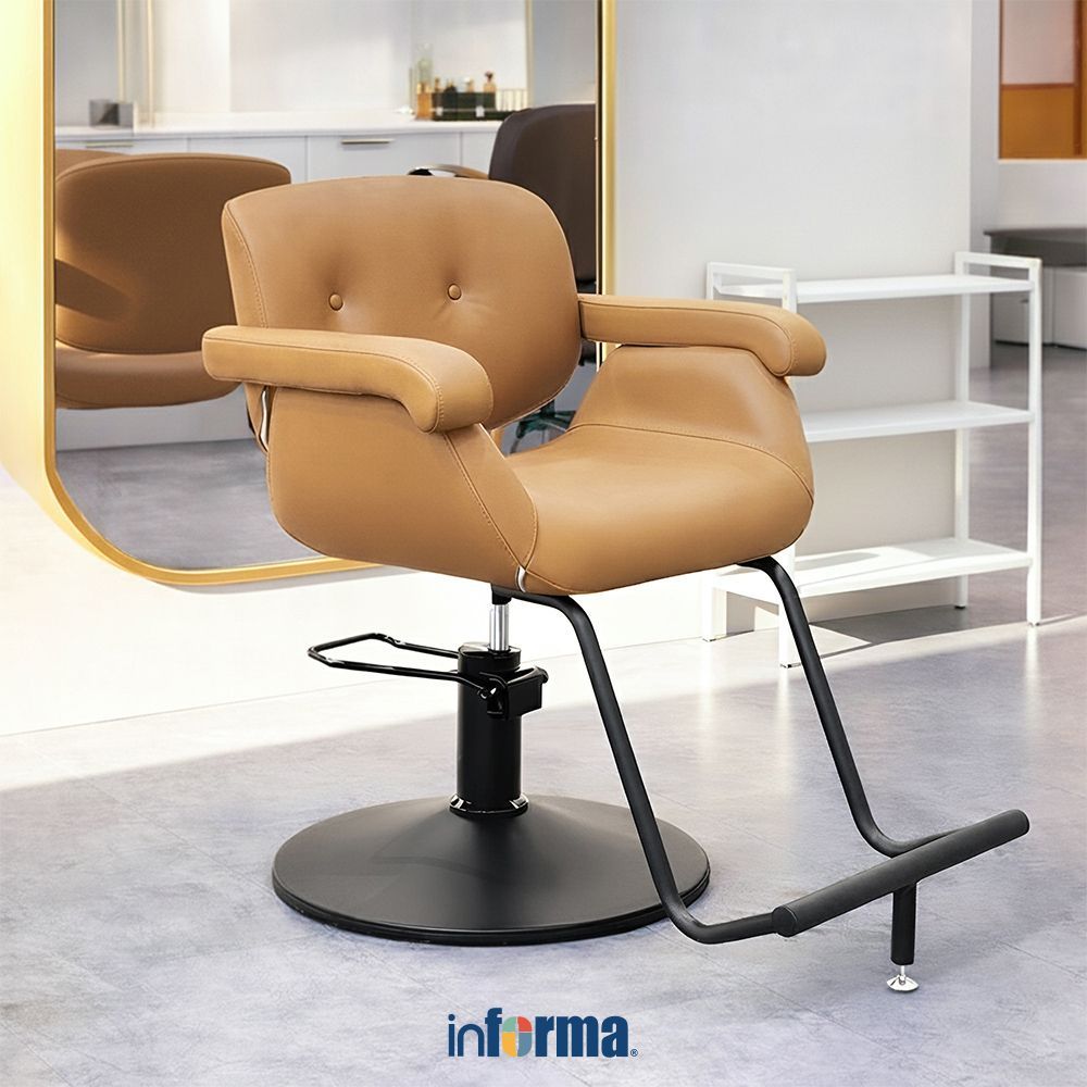 Informa Lunetta Kursi Salon - Cokelat Saloon Chair Kursi Perawatan Potong Cukur Rambut Tempat Duduk 