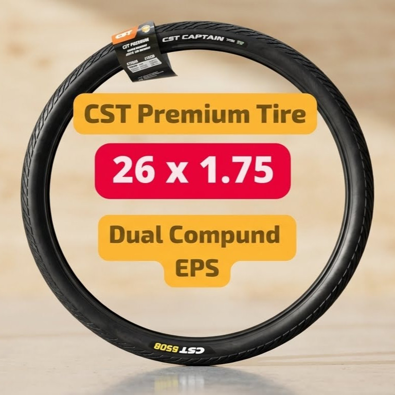CST Captain Ban Luar Sepeda 26 x 1.75 Inch 26x1.75 MTB Gravel Hybrid Trekking Non Foldable Kawat