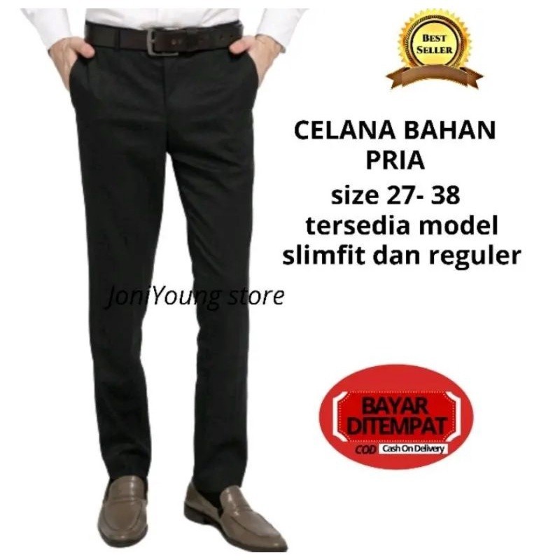 [PROMO] CALBIN Celana Bahan  Pria Formal Calbin premium /Celana Panjang Kantoran Nyaman & Berkualita