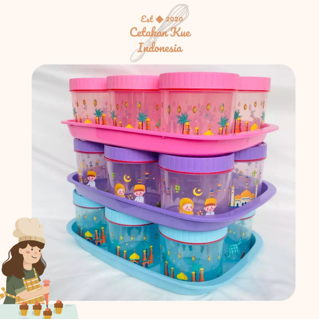 {CKI} Nato Toples Kue Kering Set 7 In 1 Free Nampan Tonam Plastik Jajan BPA Free