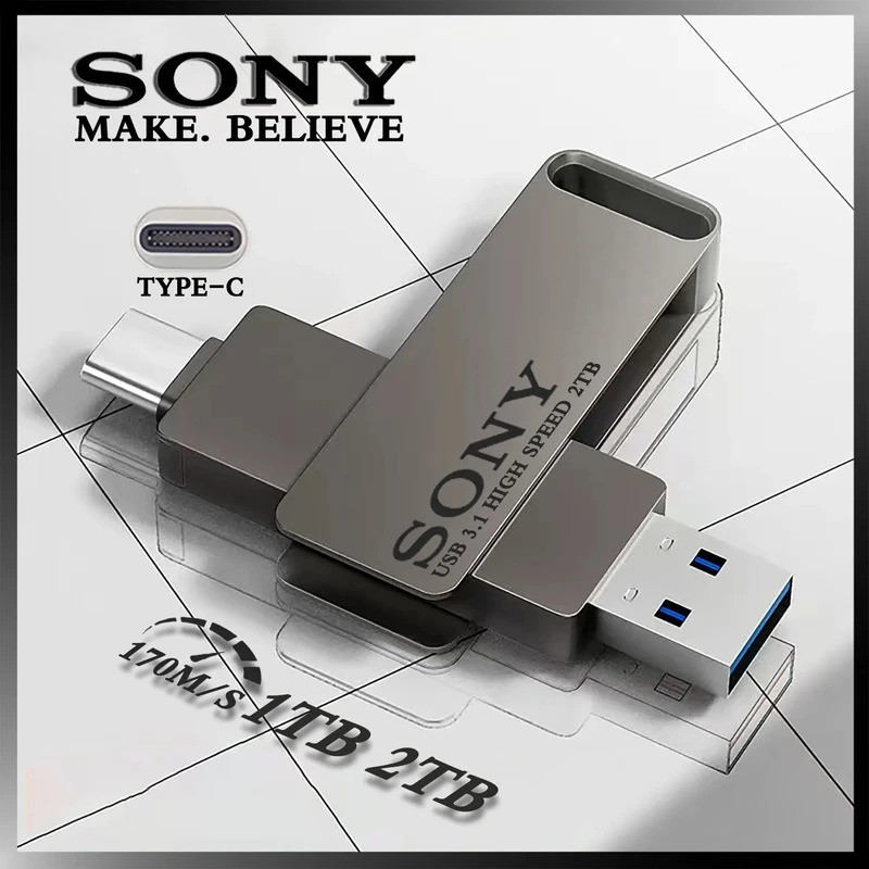2TB SONY USB PenDrive High Speed Type C Flash Drive 1TB Metal Pendrive 512GB 256GB Portable Memoria 