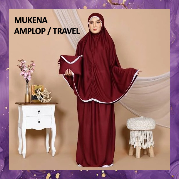 (SBA) Mukena AMPLOP Travel Traveling Dewasa Jumbo Polos Mini Motif Souvenir Murah Warna Warni Cantik