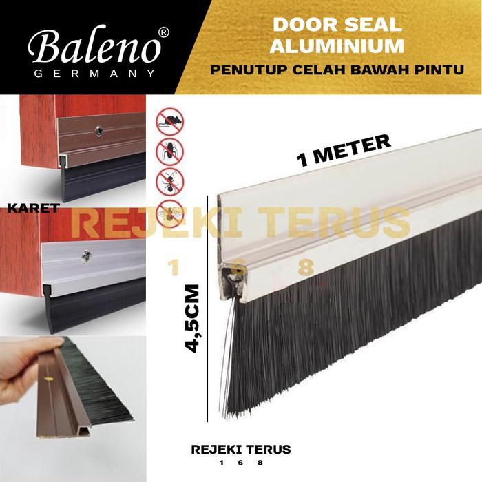 Door Seal ALUMINIUM Bulu Karet Penutup Lubang Celah Bawah Pintu Door Brush Seal