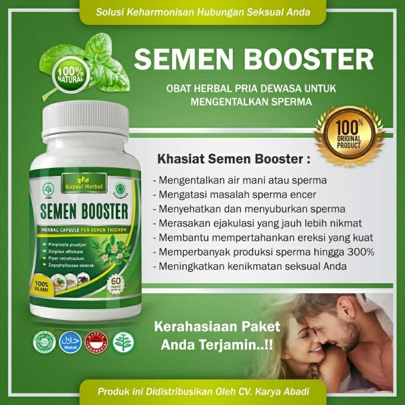 ORIGINAL Semen Booster asli obat herbal penyubur penambah dan pengental sperma suplemen vitalitas pt