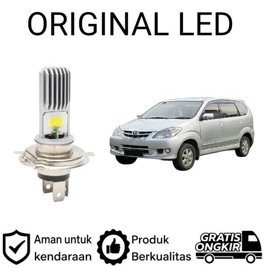 AM 2pcs Lampu Utama LED H4 COB Mobil Toyota Avanza gen1 2004 2011