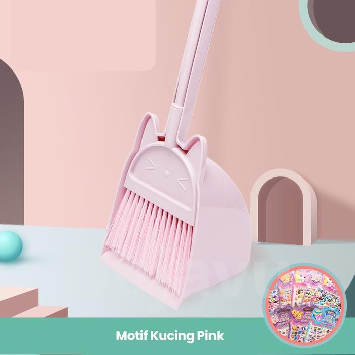 Dejavu Sapu Lantai Mini Sapu Anak-Anak Set Pengki Sekop Sampah Dustpan With Broom Alat Pembersih HSB