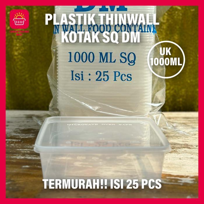 MUMPUNG PROMO Thinwall Square Kotak Makan Plastik Persegi BESAR Semua Ukuran THINWALL BOX plastik BO