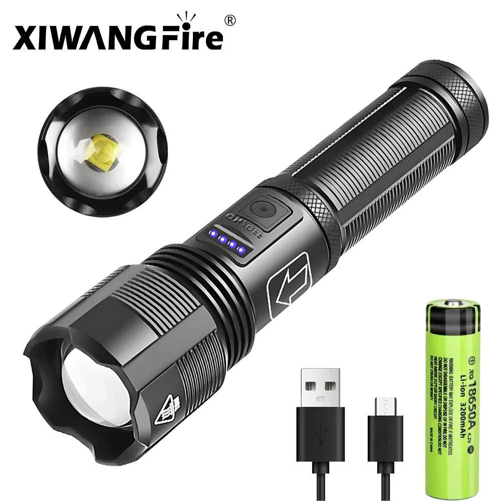 XHP70 Lamp Beads 3000 Lumens Super Bright Flashlight Reargeable LED Flashlights Powerful Flashlight 