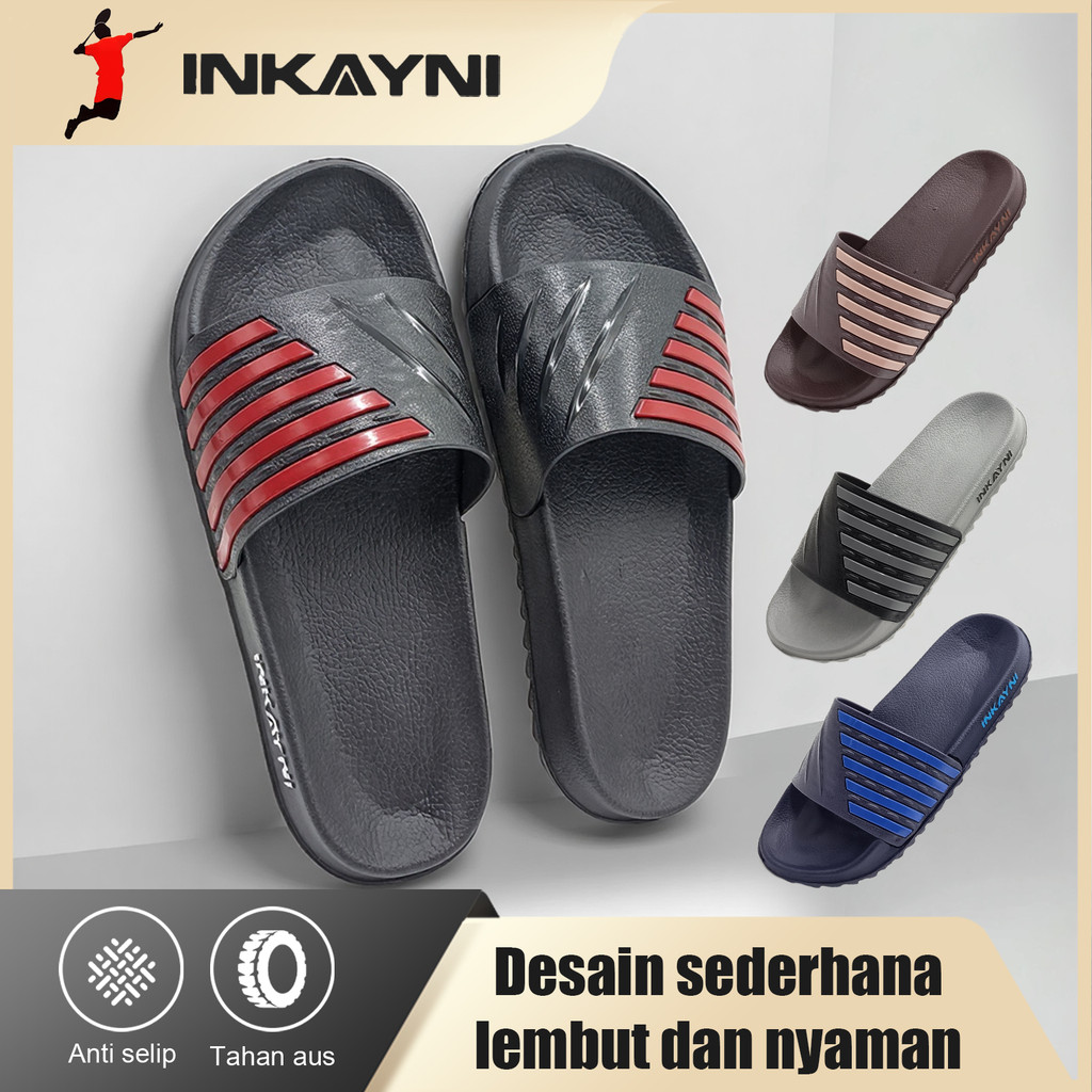 Inkayni Sandal Pria Karet Empuk Anti Slip Sandal Pria Keren Distro Sandal Jepit Karet Pria Dewasa Si