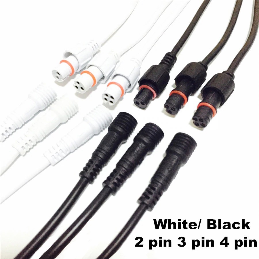 40cm 2 pasang/lot Kabel Konektor Tahan Air 2/3/4 pin Dengan Adaptor Colokan Betina Dan Colokan Janta