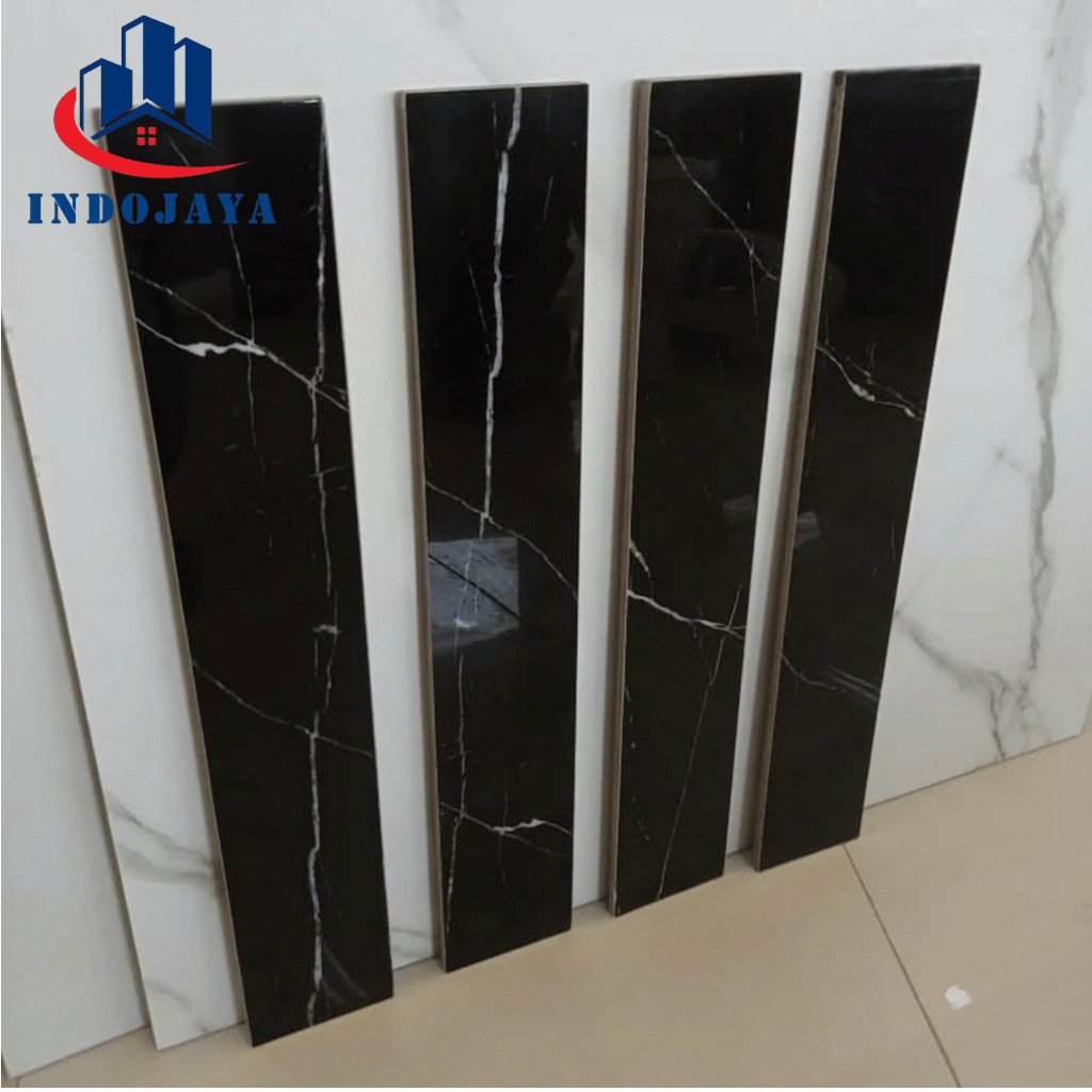 List Kramik 10x60 Hitam Marmer Plint Lantai Dinding Granit Granite Tile Mewah