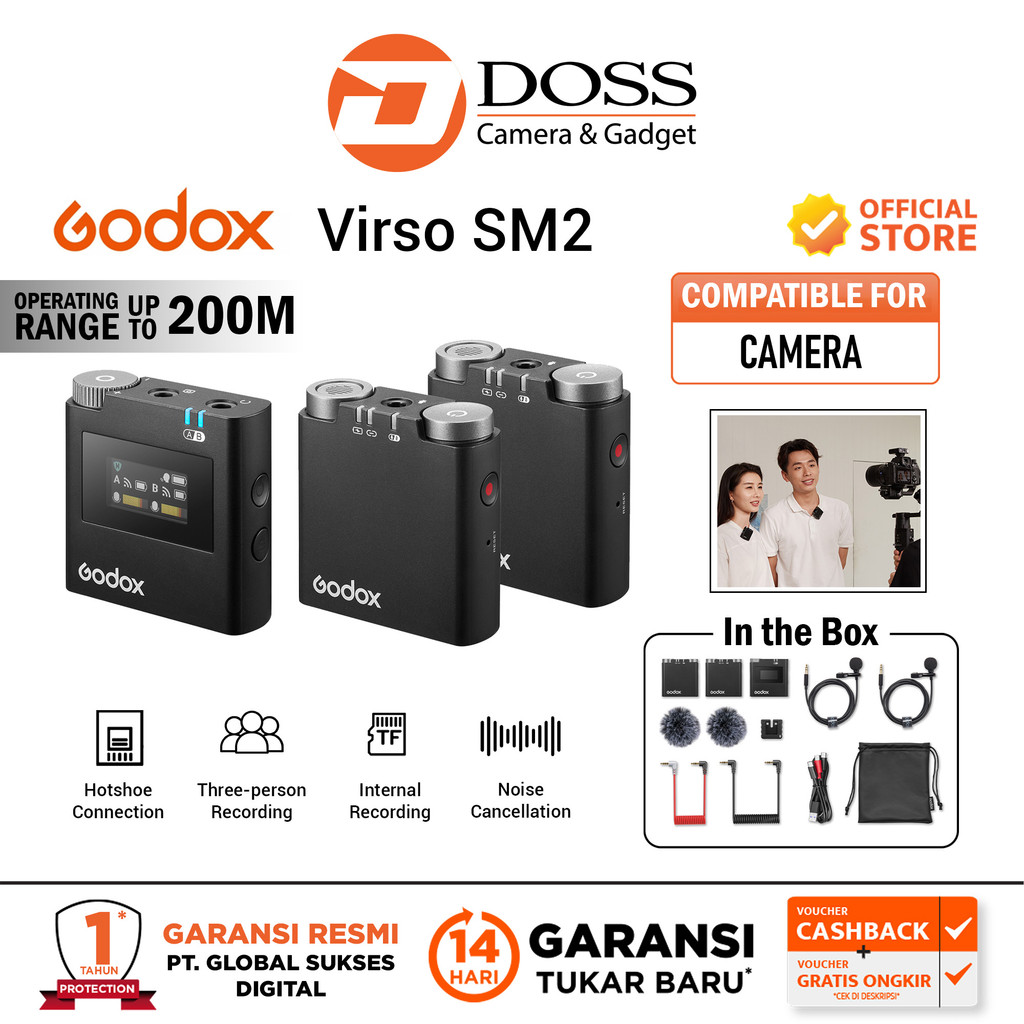 Doss Surabaya-Godox Virso SM2 Kit Virso S M2 Kit Wireless Mic for Sony Camera-DOSS