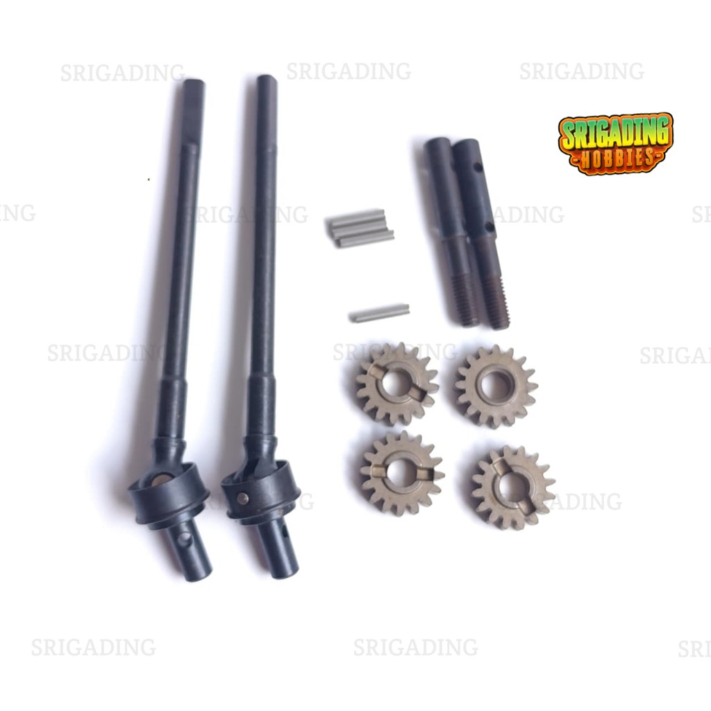 Front Drive Shaft Axle Portal Steering CVD Set For 1/10 SCX10 II 90046