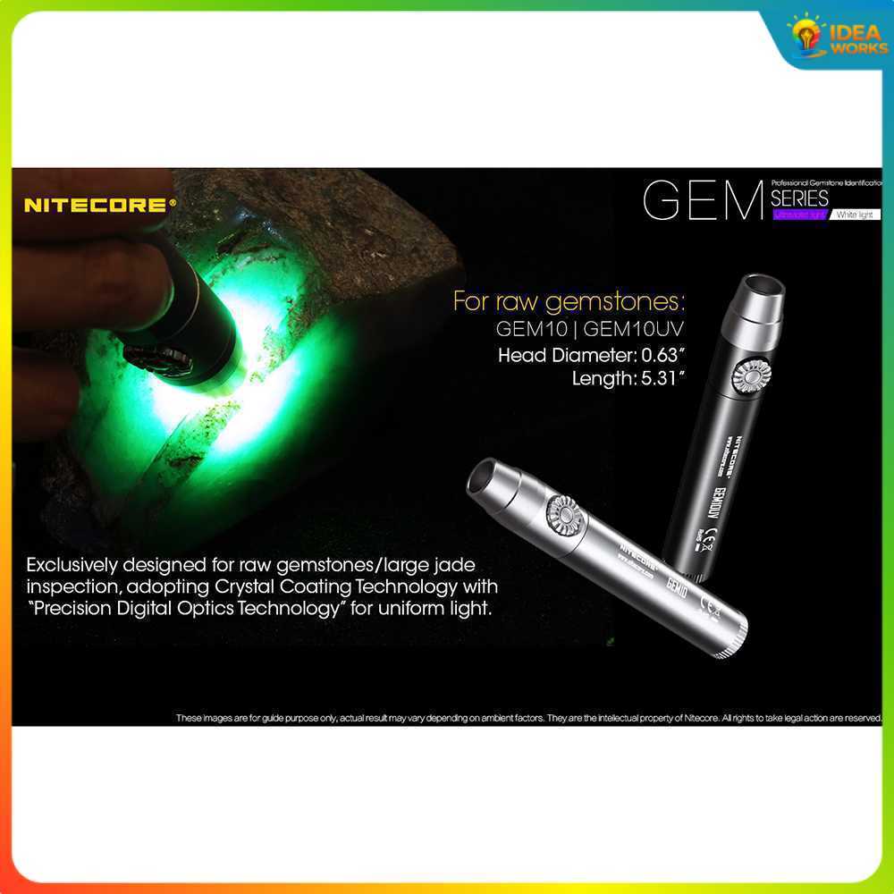 Nitecore GEM10UV Senter Indentifikasi Batu Mulia Gemstone Ultraviolet