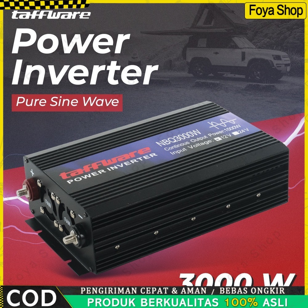 Taffware Inverter PSW 3000 watt / Pure Sine Wave Car Power Inverter DC 12V to AC 220V 3000W - SY3000
