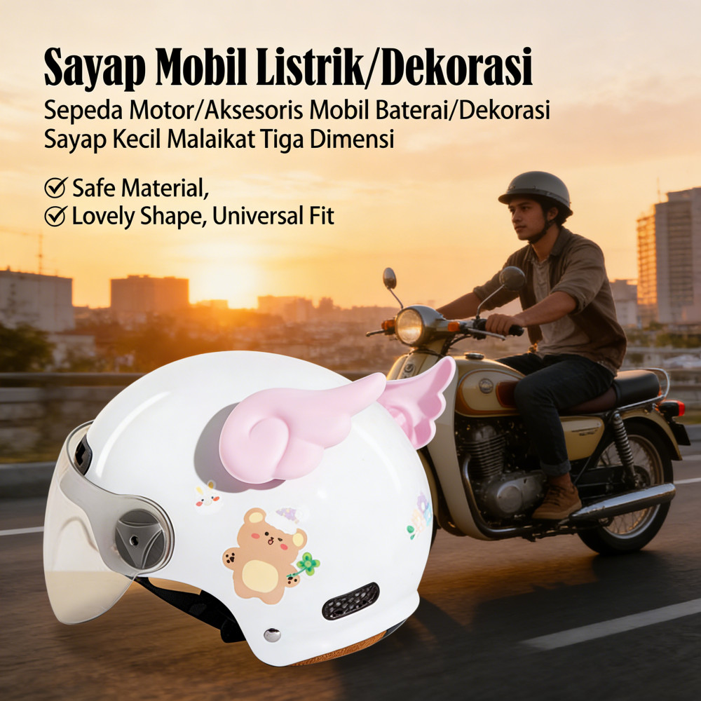 Sayap Kecil Malaikat Listrik Sepeda Motor Aksesoris Baterai Decorasi