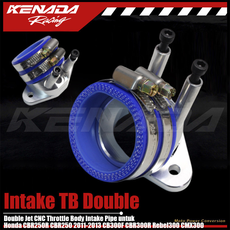 KENADA RACING Intake TB Double  30/32/36 /40MM Jet  CBR 250 CRF 250 CNC ukuran  2011-2013 CB300F
